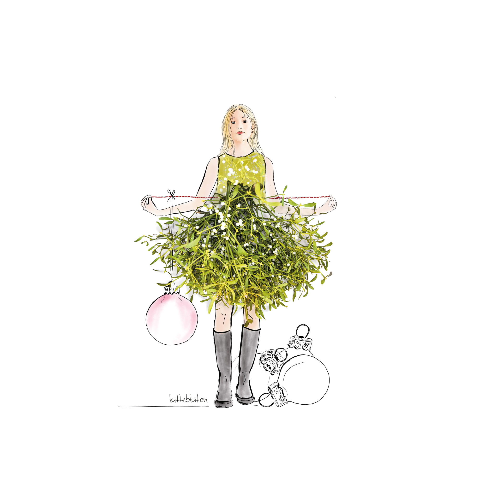 Lüttenblüten Weihnachten Mistelzweig