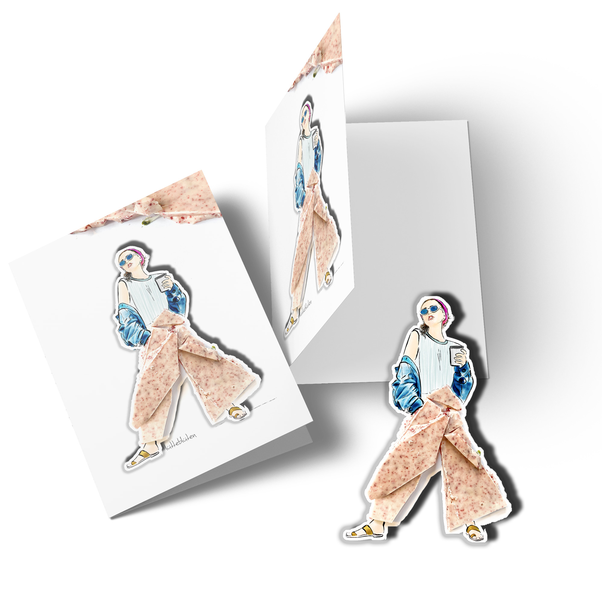 Lütteblüten Magnet & Sticker Klappkarte einzeln