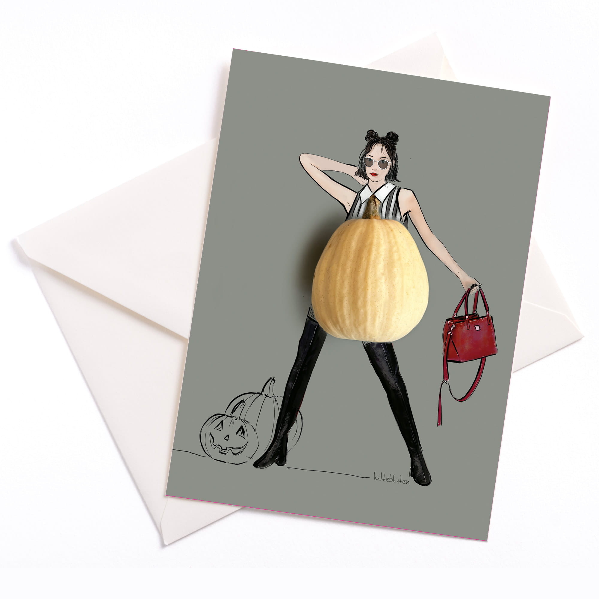 Lütteblüten Karte mit Umschlag Halloween