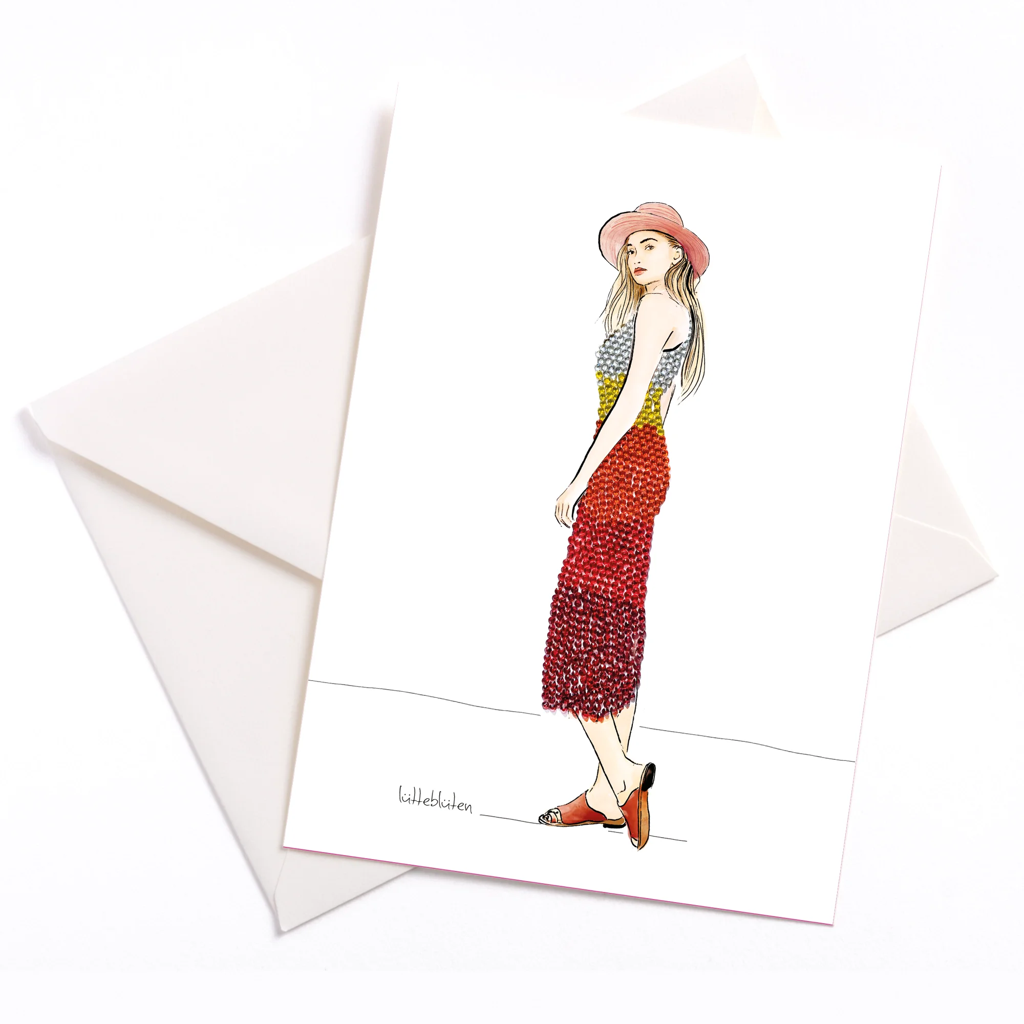 Lüttenblüten Papeterie Gabriele Ampt Paillettenkleid