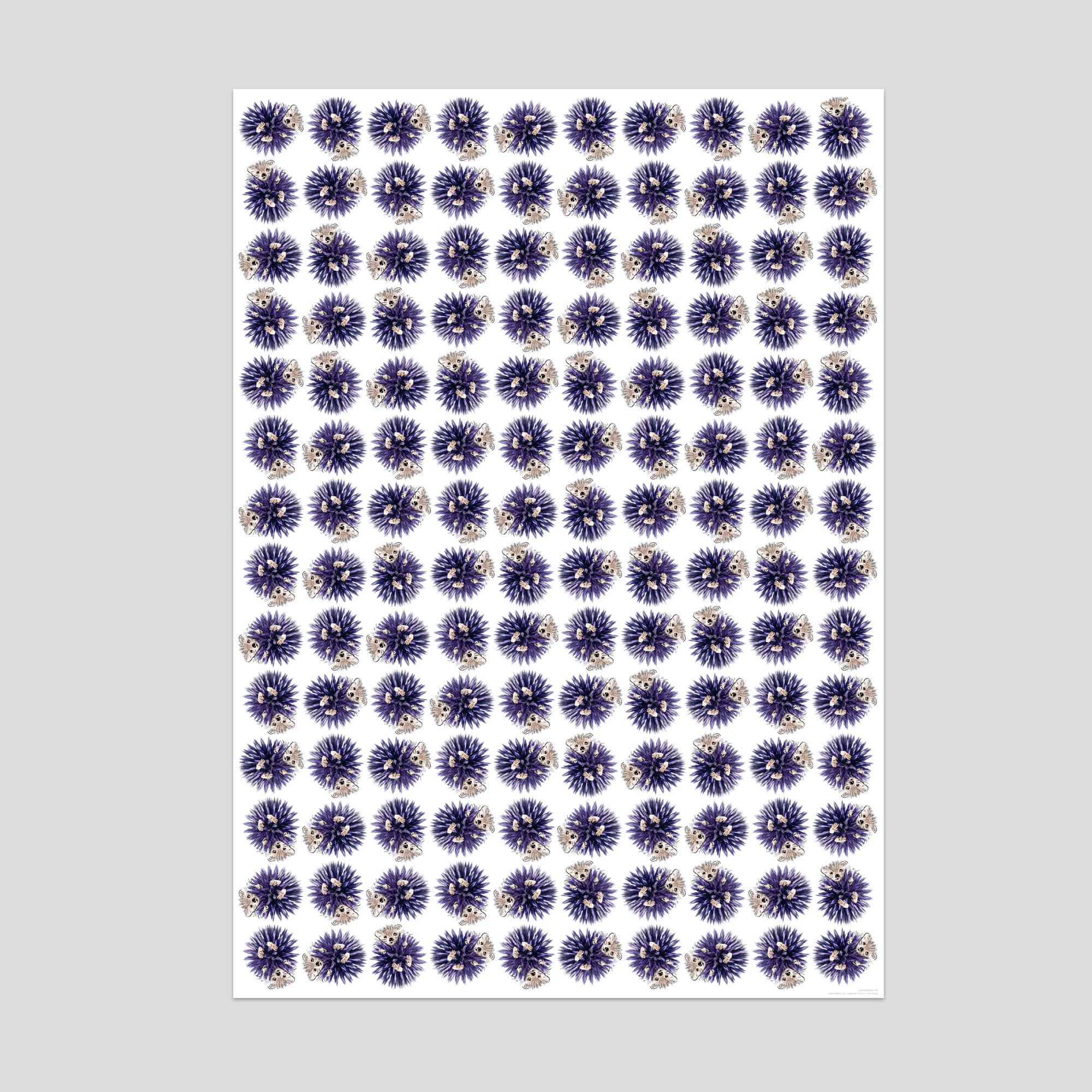 Lütteblüten Geschenkpapier Kugeldistel Igel