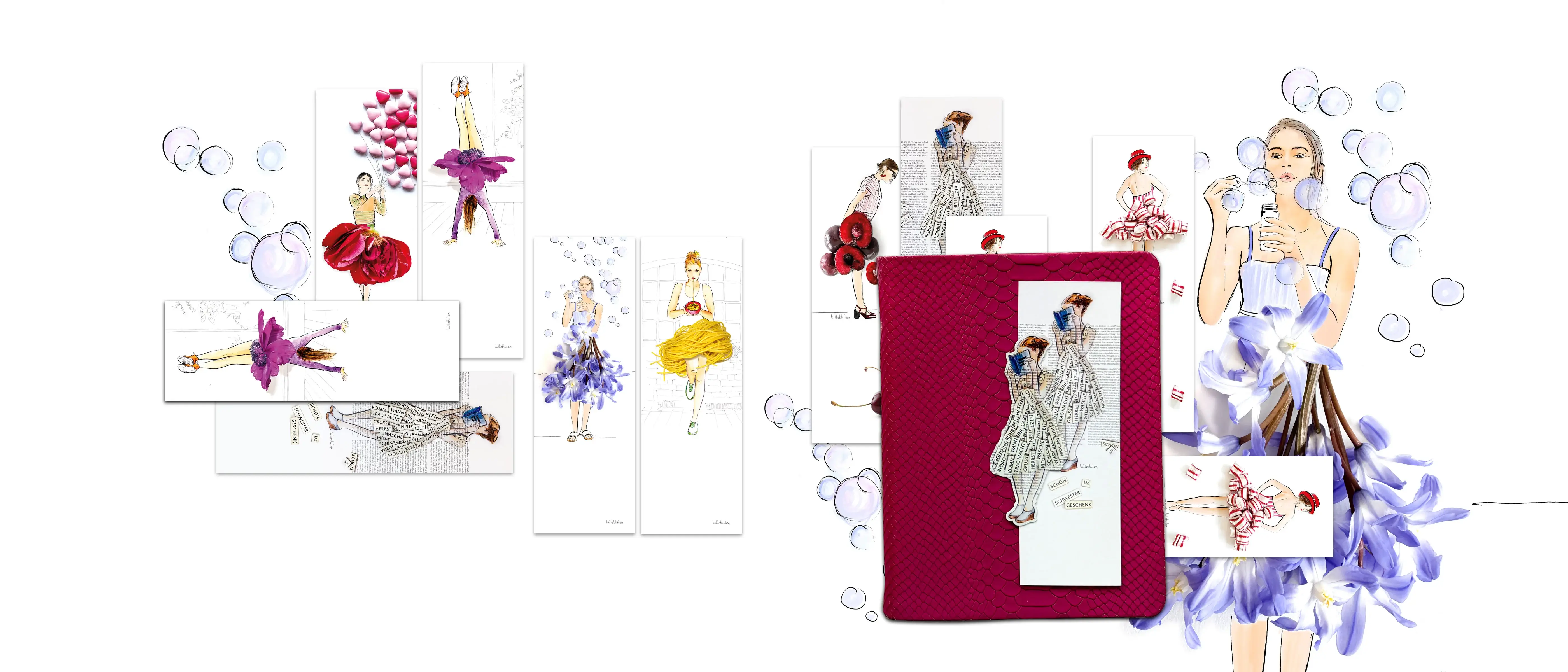 Magnetic Lütteblüten bookmark with illustrated figure
