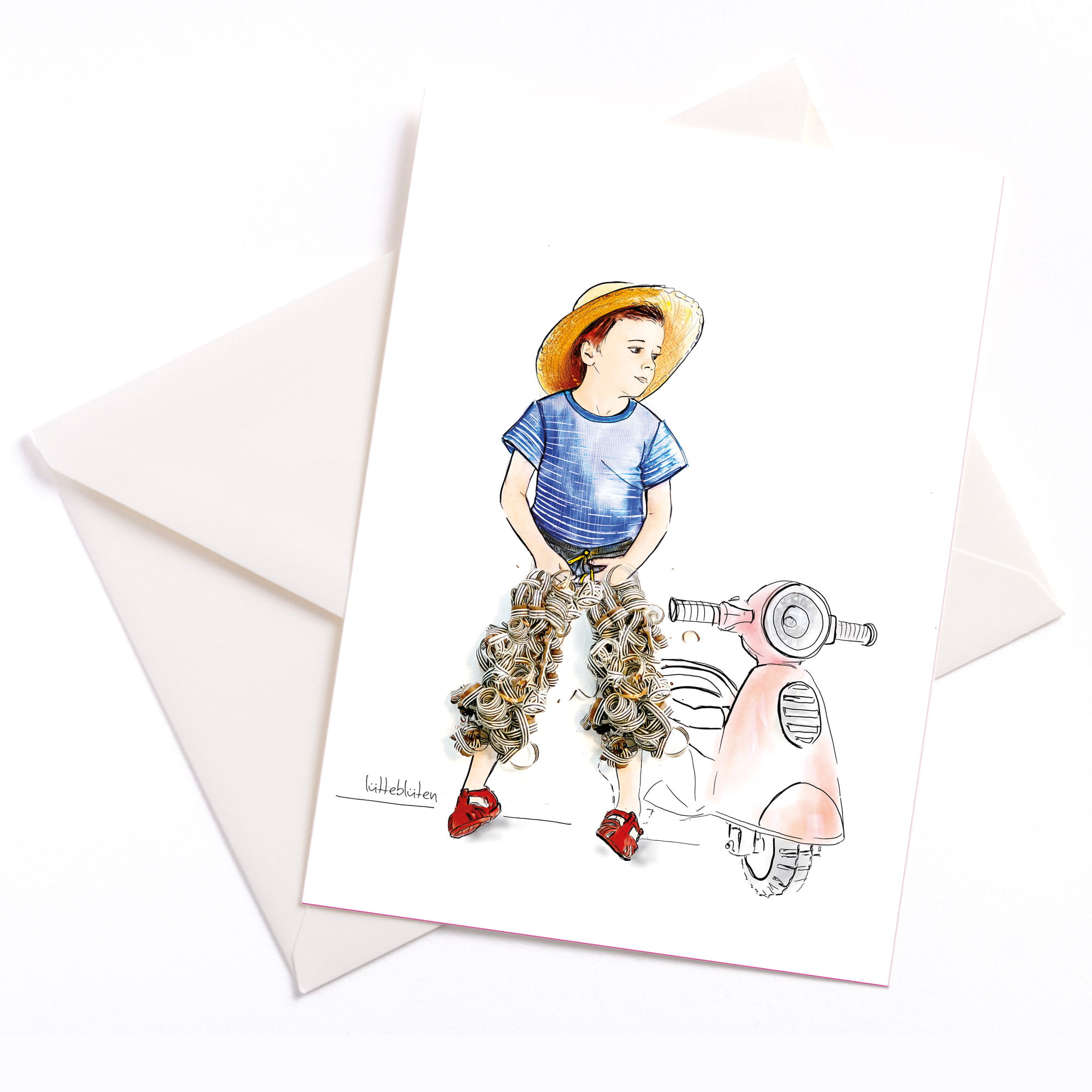 Lütteblüten Gabriele Ampt Moped Junge