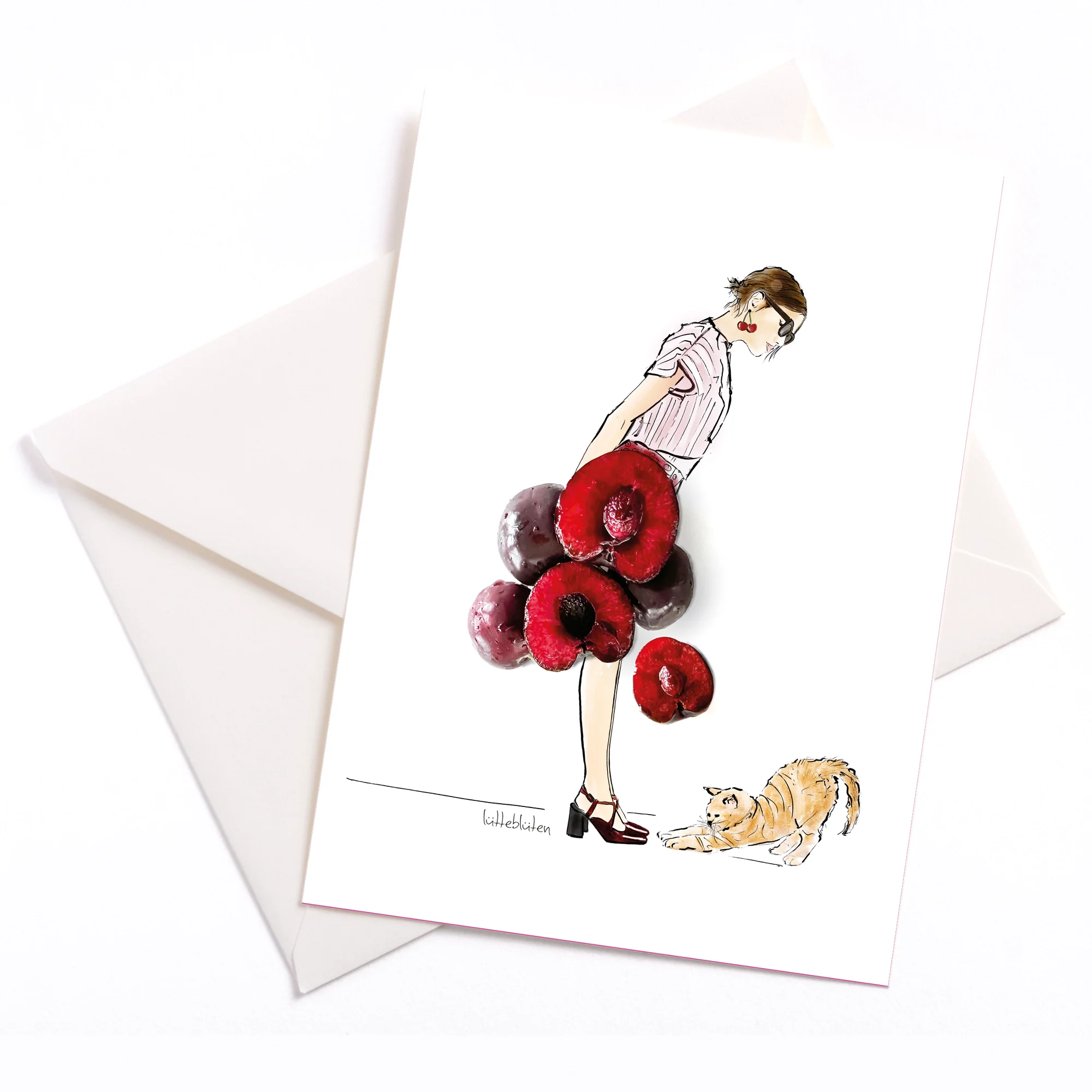 Lütteblüten Papeterie Illustration Süßkirsche