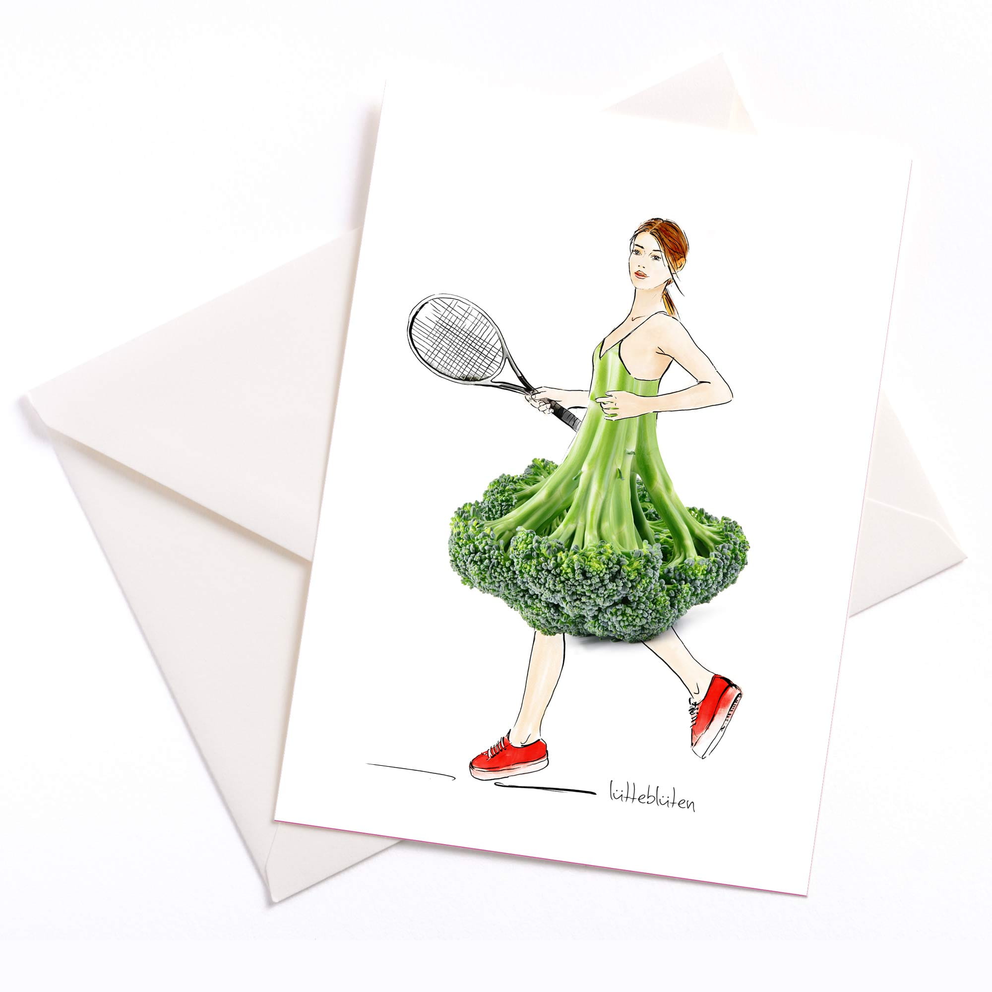 Lütteblüten Tennis Karte Brokkoli