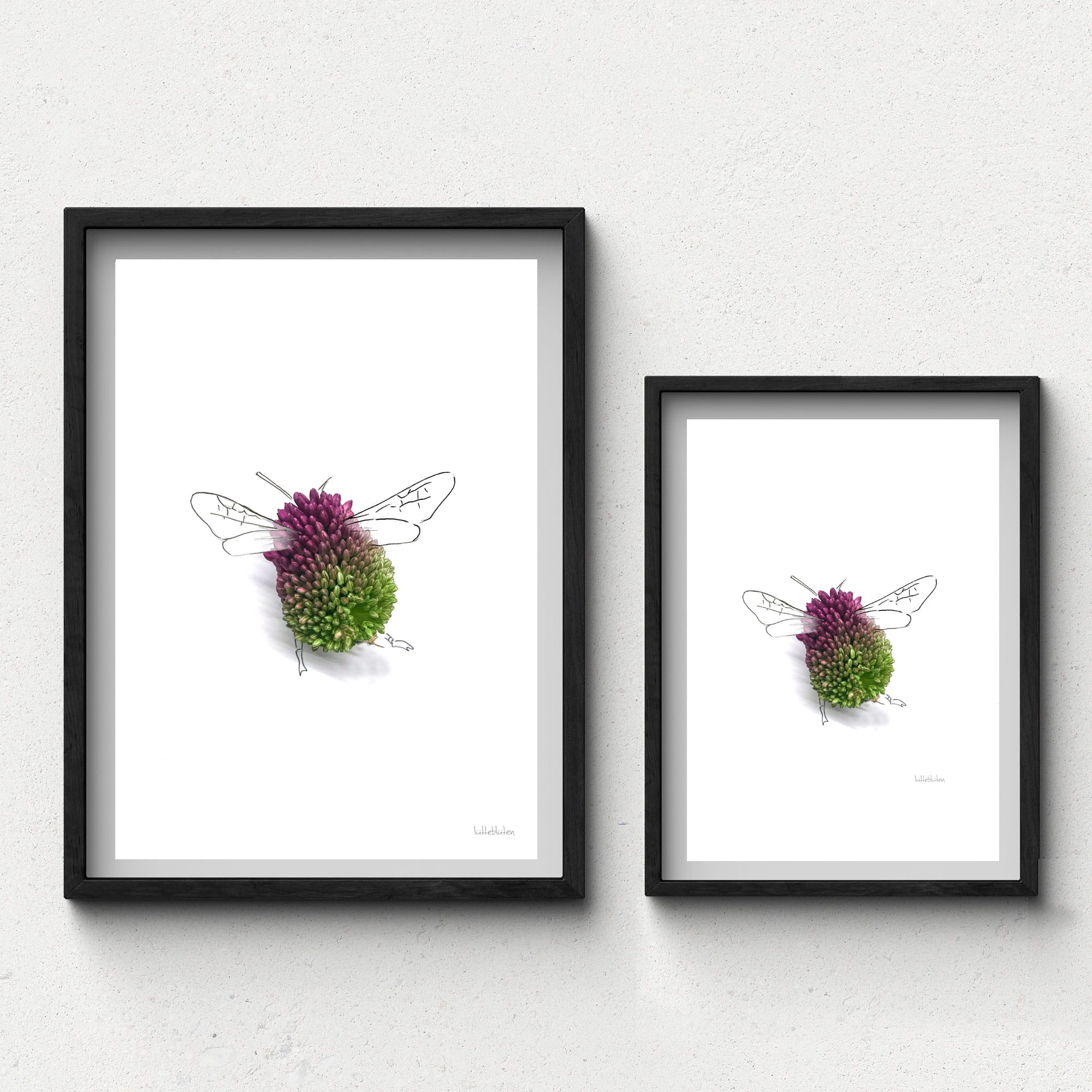 Lütteblüten Hummel Wandbild Gabriele Ampt