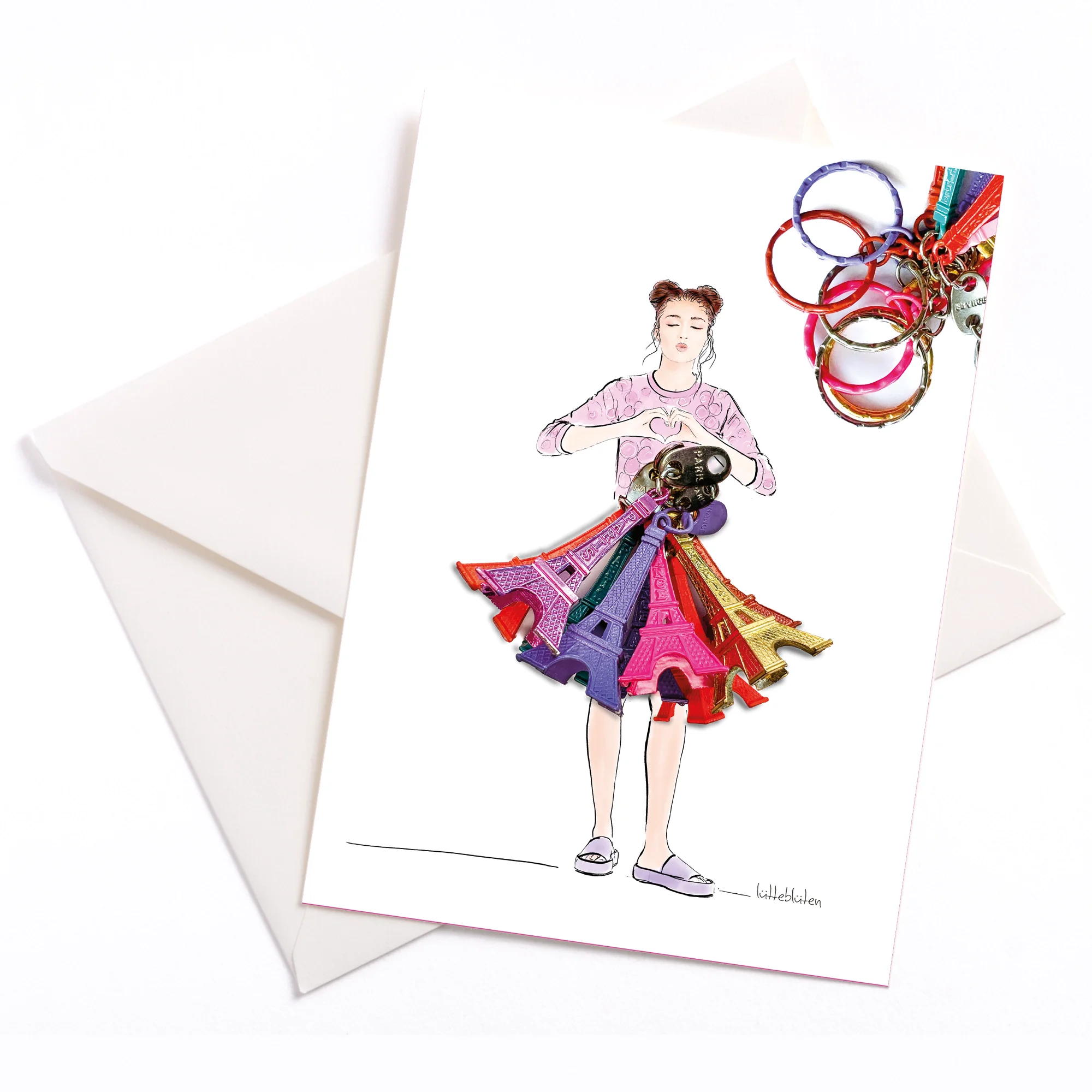 Lütteblüten Papeterie Gabriele Ampt Paris Eiffelturm