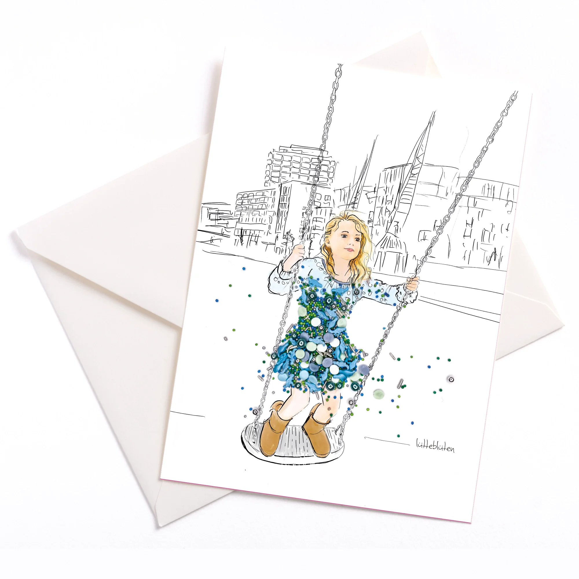 Lütteblüten Gabriele Ampt Papeterie Schaukel Hafencity