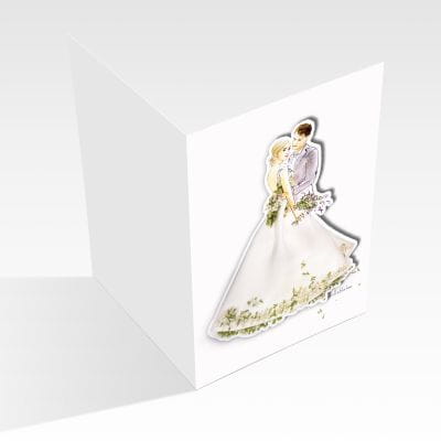 Lütteblüten Hochzeits-Klappkarte Magnet oder Sticker mit Umschlag Lütteblüten Hochzeits-Klappkarte Magnet oder Sticker mit Umschlag