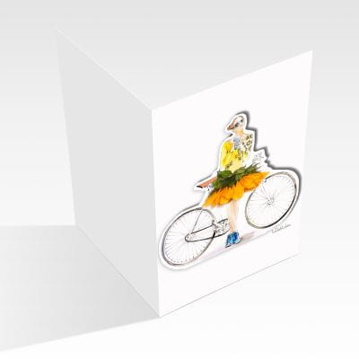 Lütteblüten Klappkarte Magnet & Sticker Fahrrad