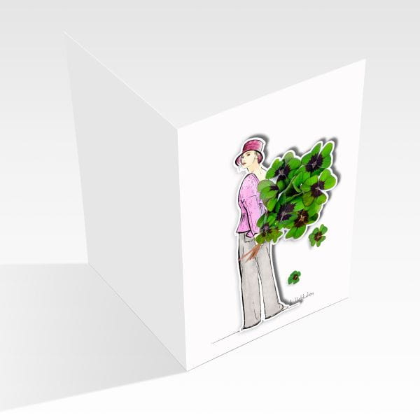 Lütteblüten Glücksklee Klappkarte mit Magnet
