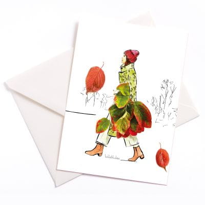 Lütteblüten Karte mit Umschlag Herbst bunte Blätter Lütteblüten Karte mit Umschlag Herbst bunte Blätter