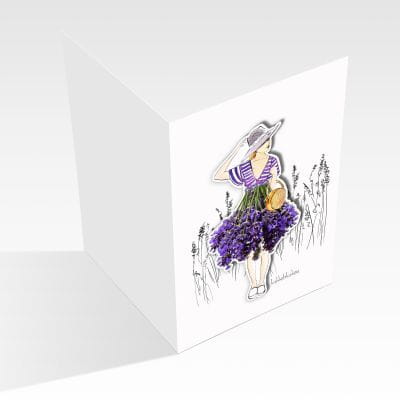 Lütteblüten Klappkarte Magnet oder Sticker Lavendel Lütteblüten Klappkarte Magnet oder Sticker Lavendel