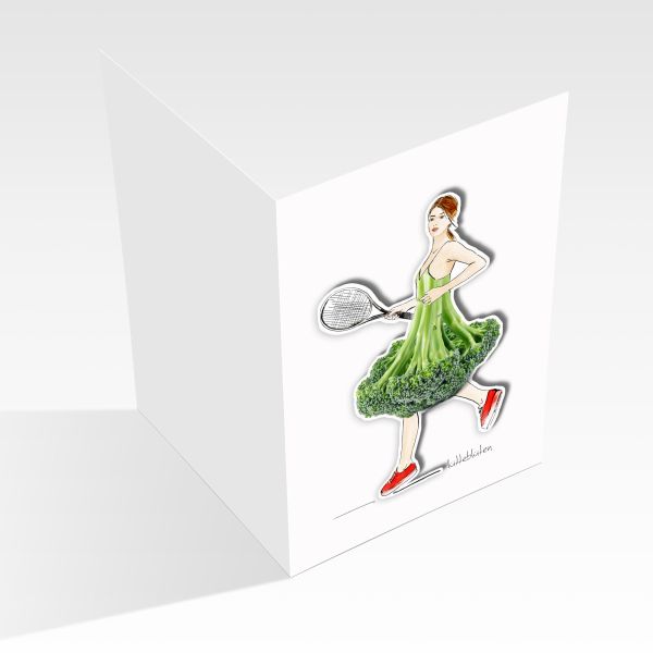 Klappkarte mit Magnet „Tennismatch“